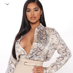 Satin Snake Print Shirt